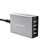 USB充電器 RAVPower 40W 4ポート ポルシェによるデザイン 充電器 iPhone iPad Android スマホ タブレット モバイルバッテリー 等対応 acアダプタ 急速充電器 (シルバー)